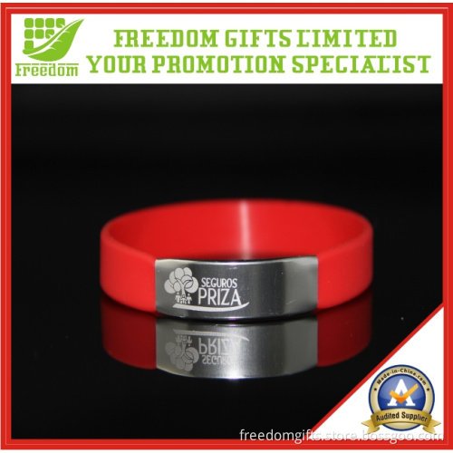 Metal Red Fashionable Silicone Wristband